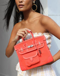 *SUPER HOT & RARE* Hermès Birkin 25 Cargo Bag in Orange Field Toile Goeland and Orange Field Swift Leather with Palladium Hardware