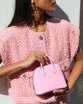 *HOT* Hermès Mini Bolide Bag in Rose Bubblegum Ostrich Leather with Palladium Hardware