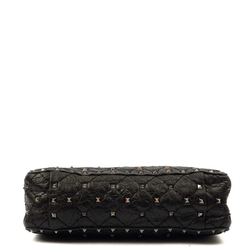 Valentino Shoulder Bag Rockstud Spike Medium in Black, Calfskin
