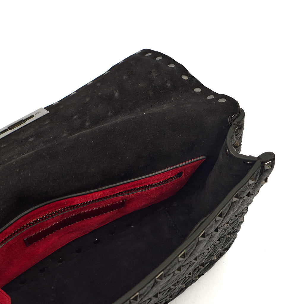 Valentino Shoulder Bag Rockstud Spike Medium in Black, Calfskin