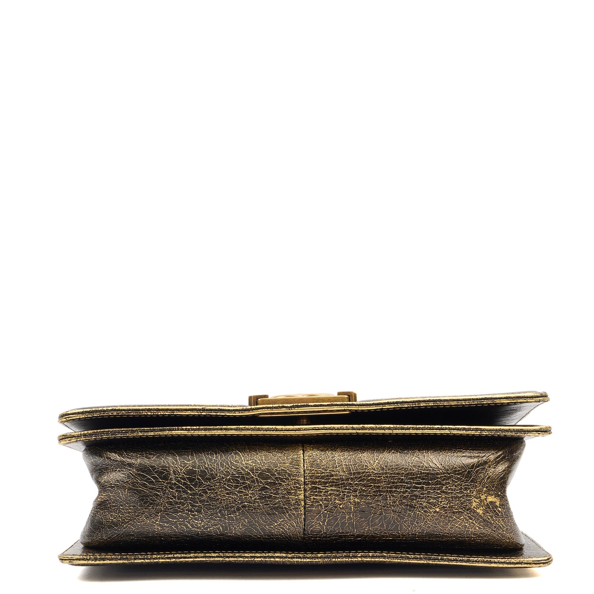 Chanel Shoulder Bag Boy - Medium in Metallic, Crinkled Calfskin Leather