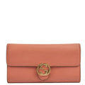 Gucci Purse Continental Wallet in Pink, Leather