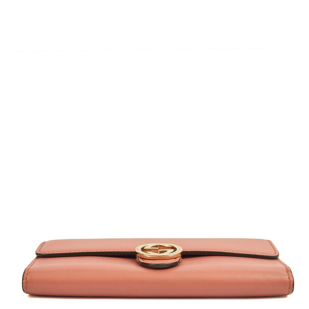 Gucci Purse Continental Wallet in Pink, Leather