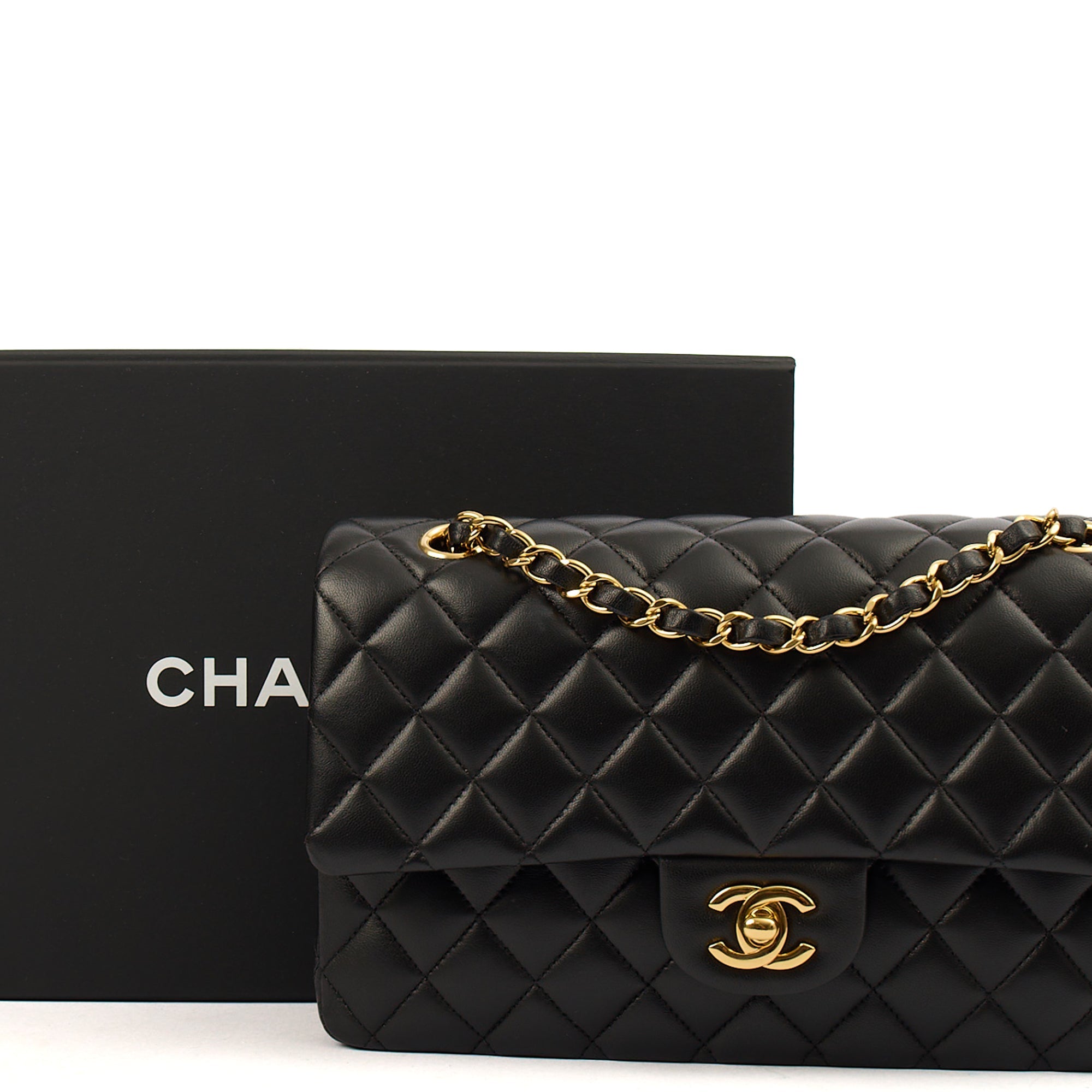 Chanel Classic Double Flap - Medium in Black, Lambskin Leather