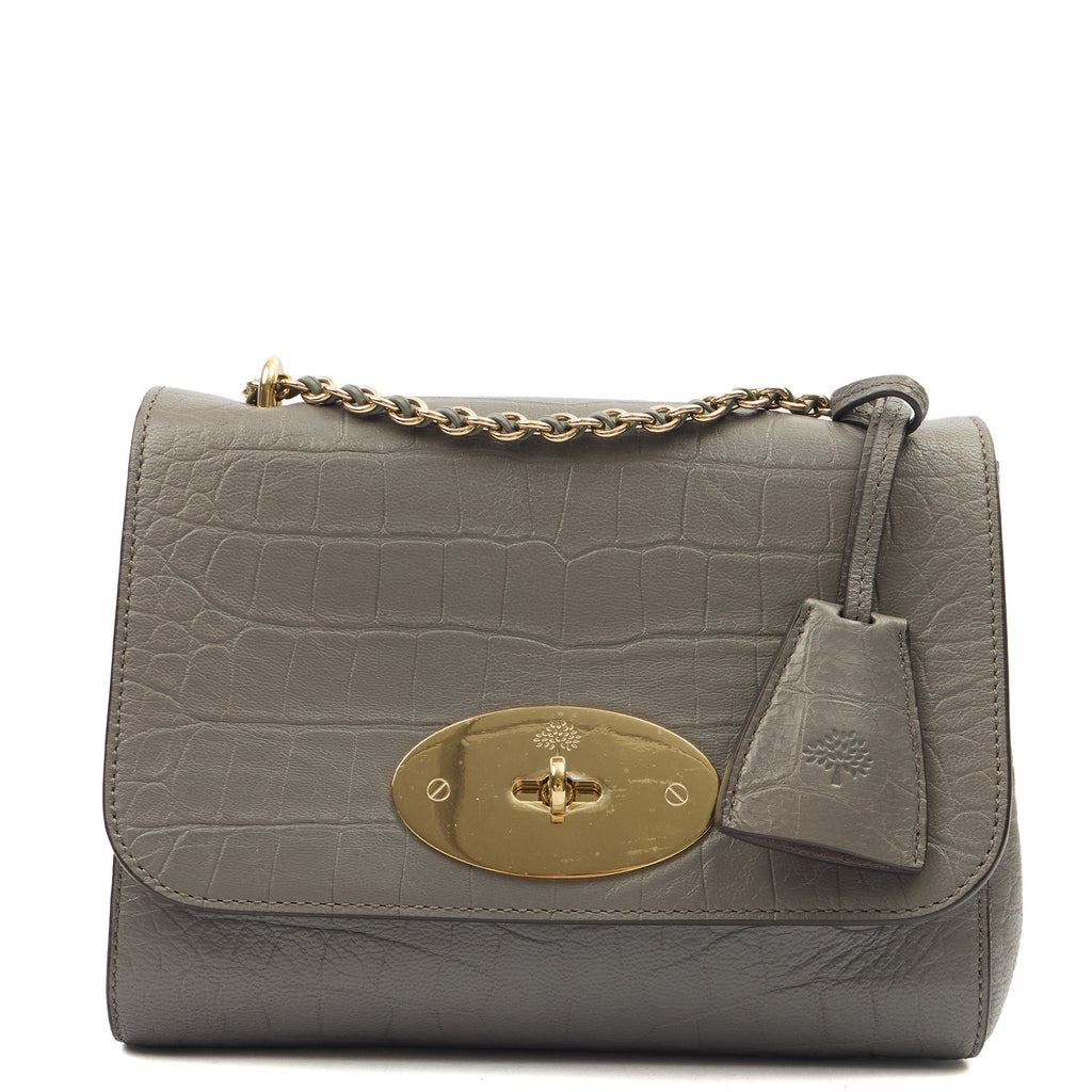 Mulberry Top Handle Lily - Medium in Grey, Calfskin Leather