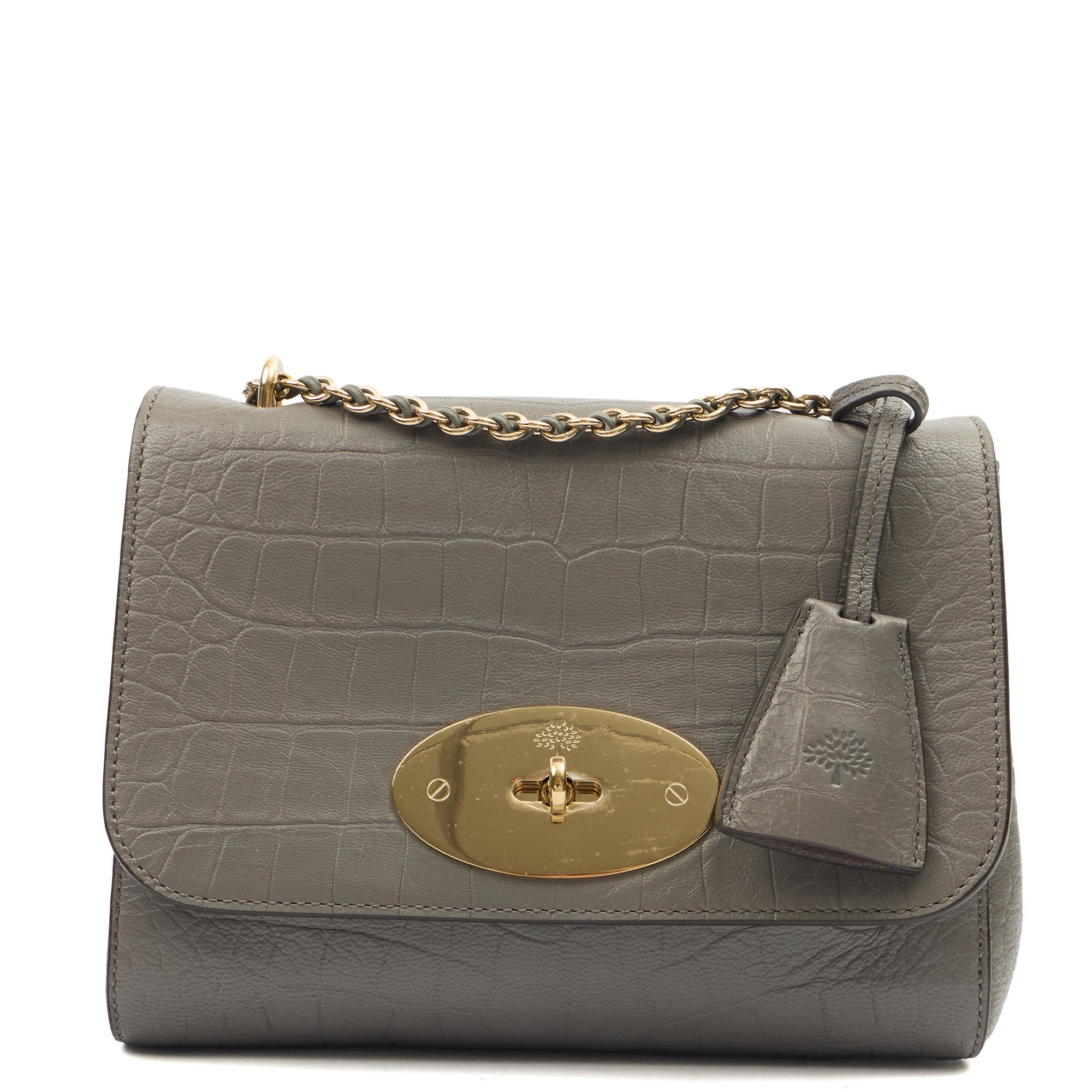 Mulberry Top Handle Lily - Medium in Grey, Calfskin Leather