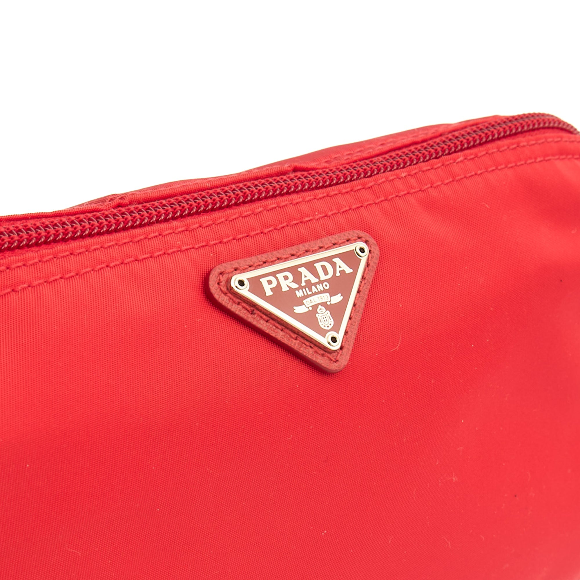 Prada Clutch Pouch in Red, Nylon