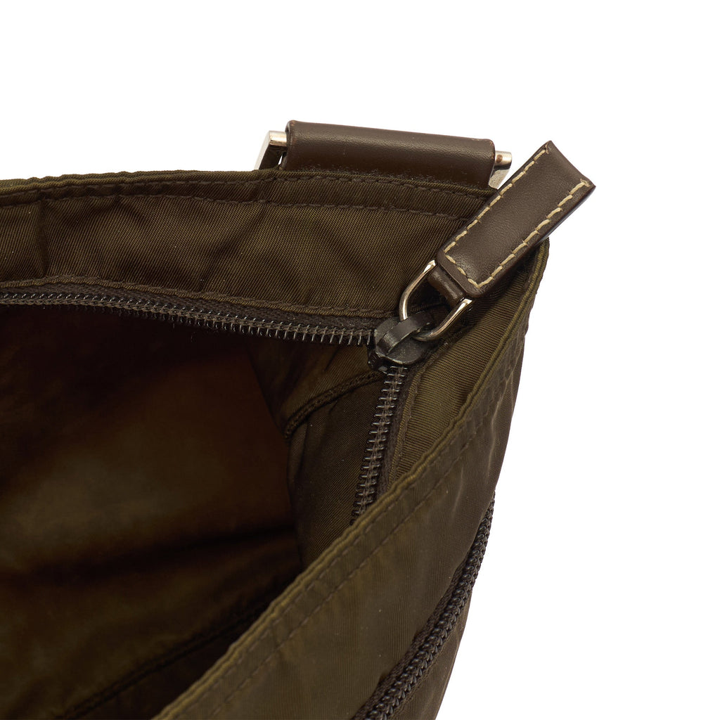 Prada Cross Body Nylon Messenger in Green, Nylon