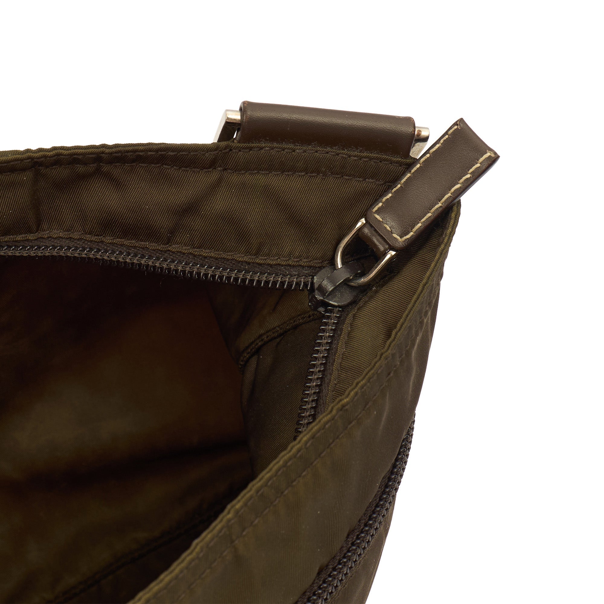 Prada Cross Body Nylon Messenger in Green, Nylon