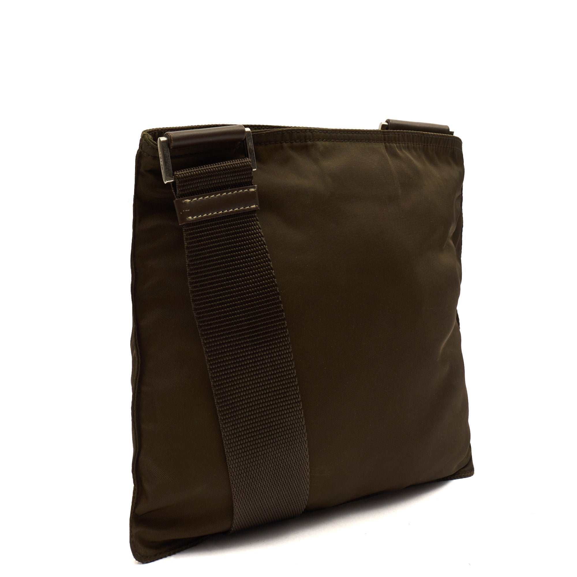 Prada Cross Body Nylon Messenger in Green, Nylon