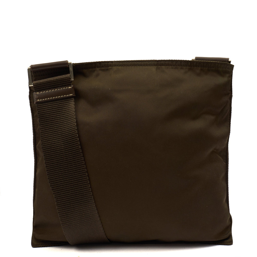 Prada Cross Body Nylon Messenger in Green, Nylon