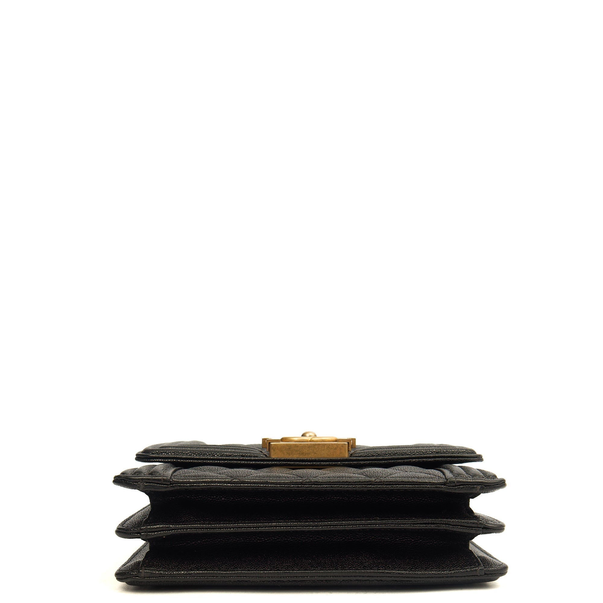 Chanel Shoulder Bag North South Boy in Black, Caviar Leather