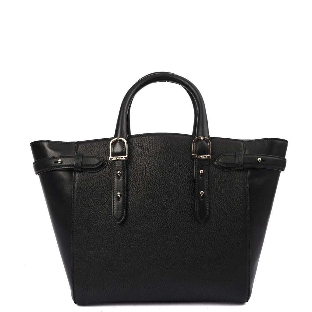 Aspinal of London Tote Marylebone Small in Black, Leather