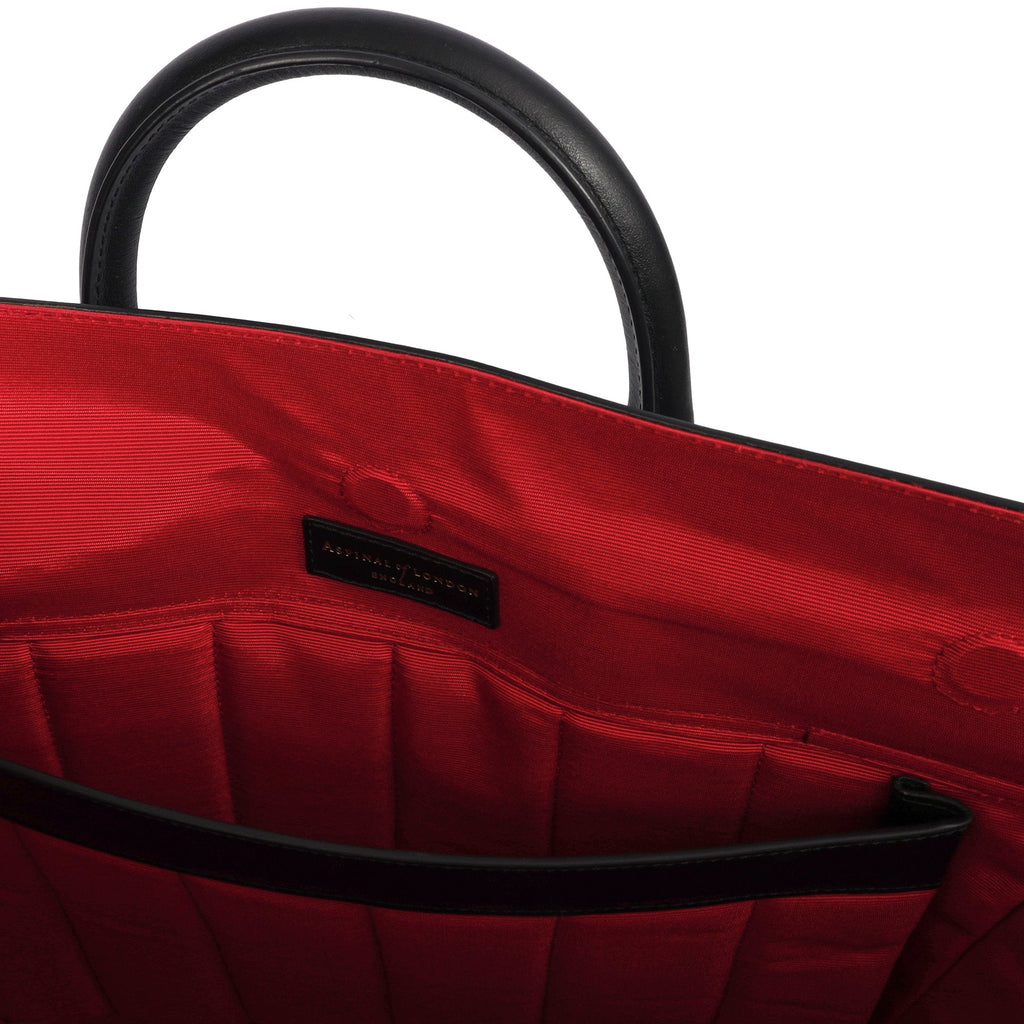 Aspinal of London Tote Marylebone Small in Black, Leather