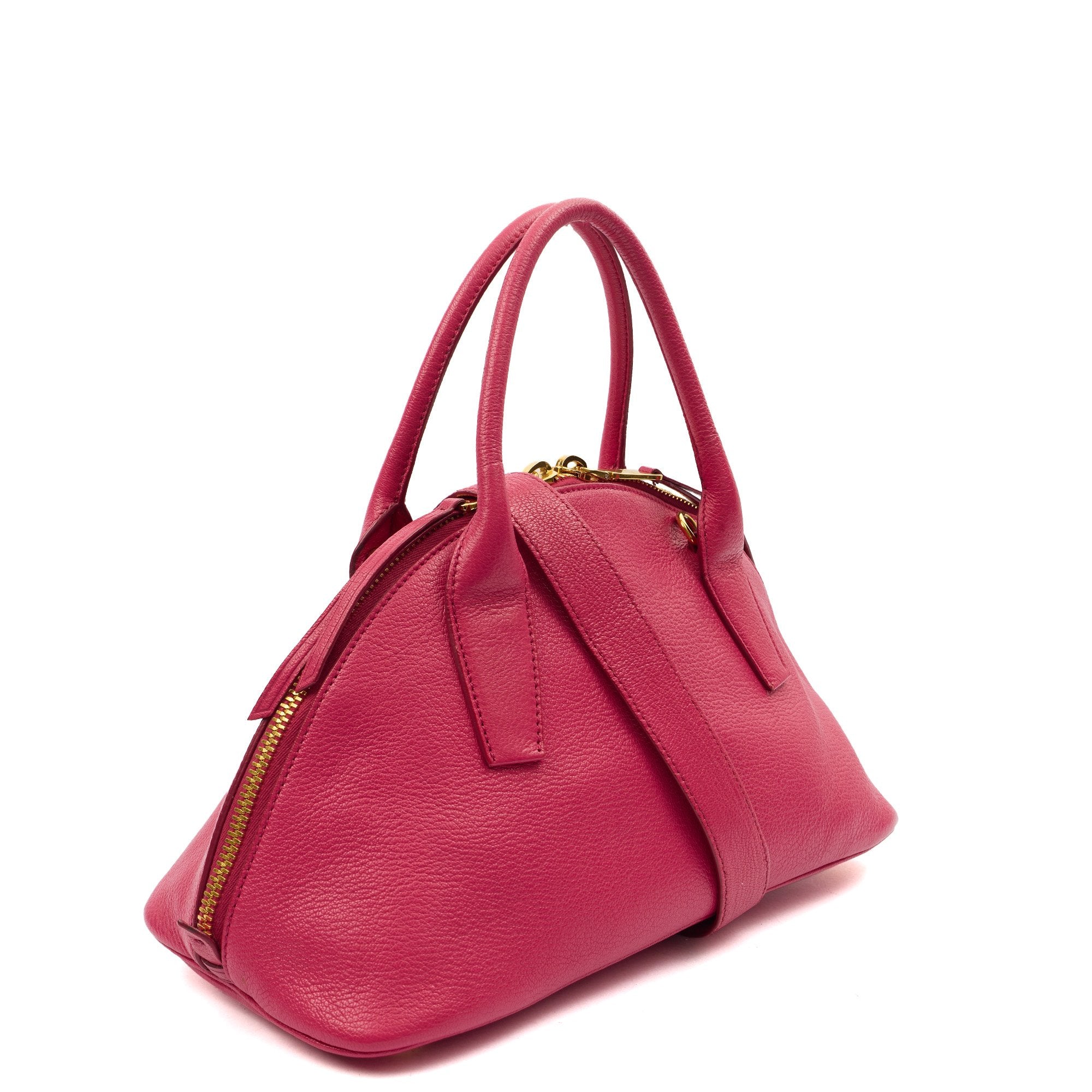 Miu Miu Shoulder Bag Bowling Bag - Small in Pink, Leather