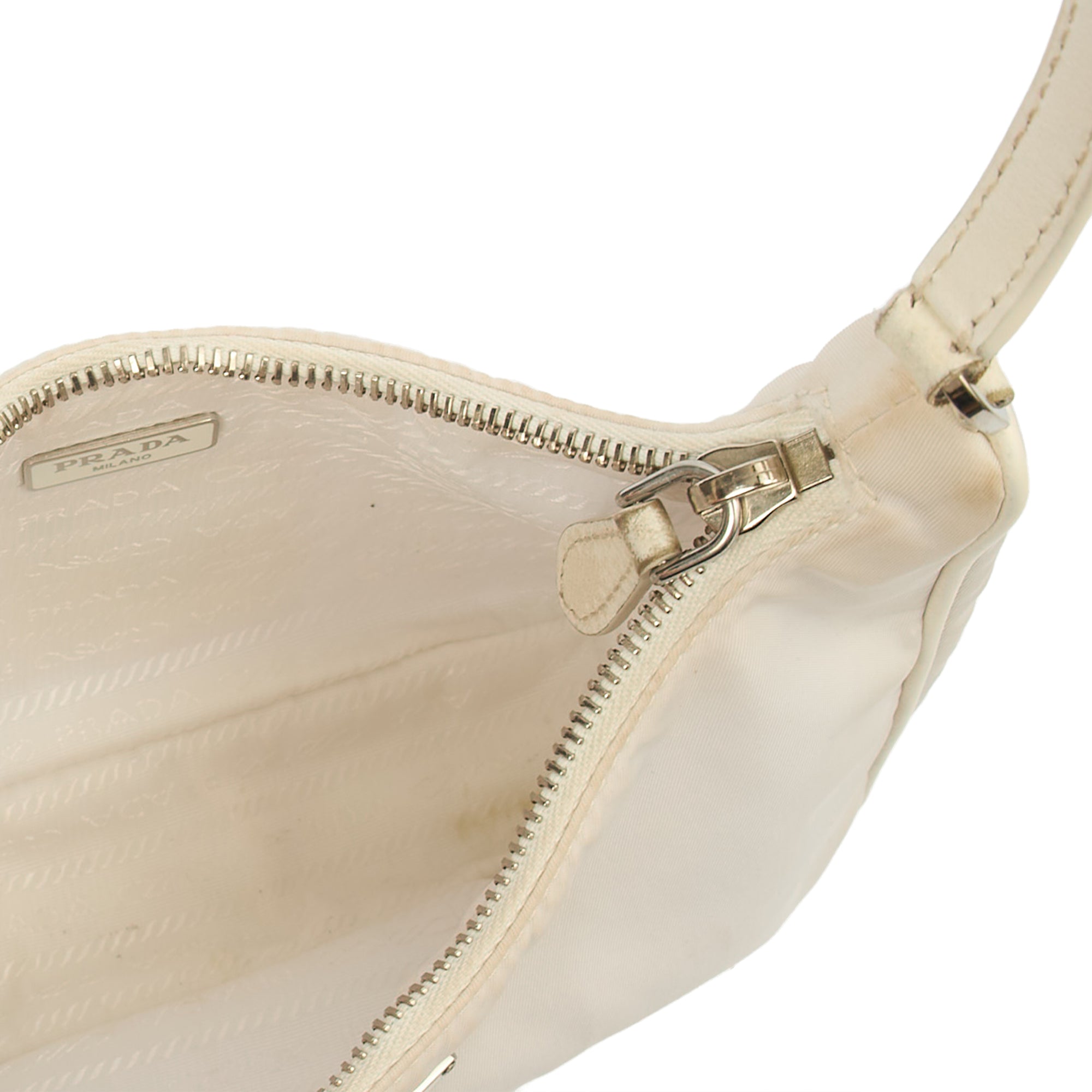 Prada Mini Bag Re-Edition 2005 Re-Nylon Bag in White, Canvas