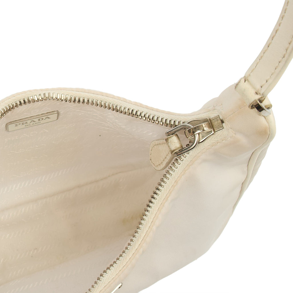 Prada Mini Bag Re-Edition 2005 Re-Nylon Bag in White, Canvas