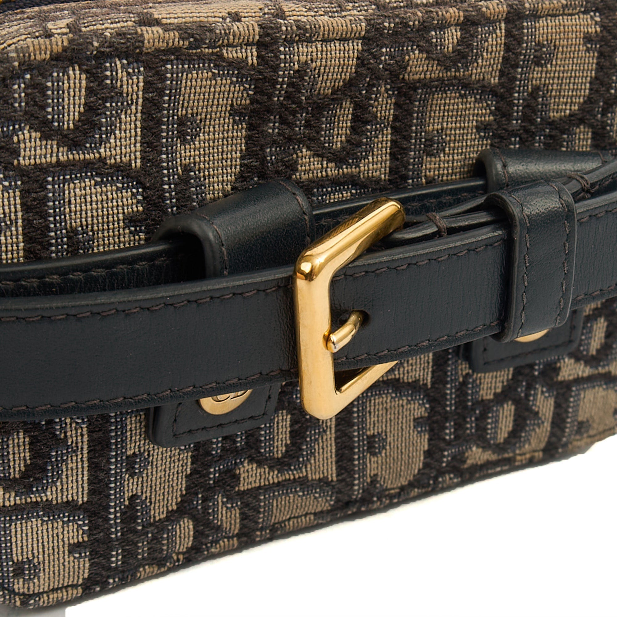 Christian Dior Cross Body Saddle Belt Pouch in Blue, Dior Oblique Embroidery