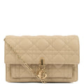 Christian Dior Cross Body My Dior Daily Chain Pouch in Neutral, Cannage Quilted Grain Skin