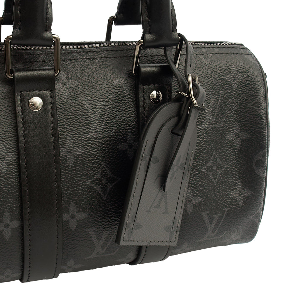 Louis Vuitton Cross Body Keepall 25 Bandouliere in Monogram Eclipse, Canvas