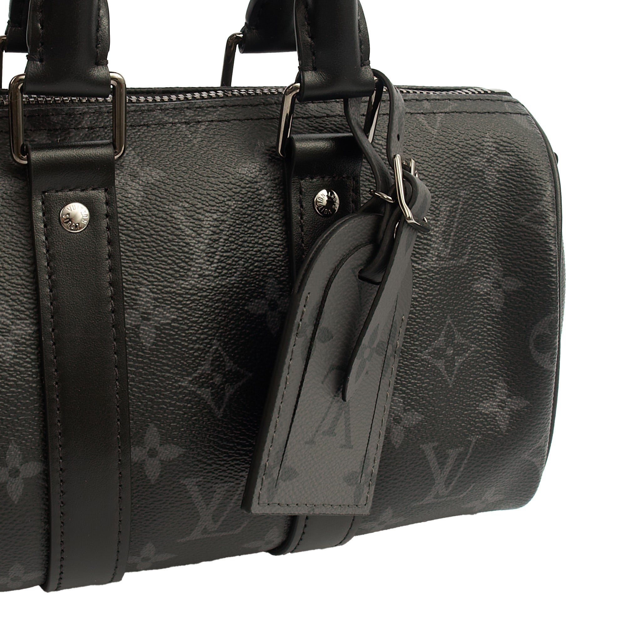 Louis Vuitton Cross Body Keepall 25 Bandouliere in Monogram Eclipse, Canvas
