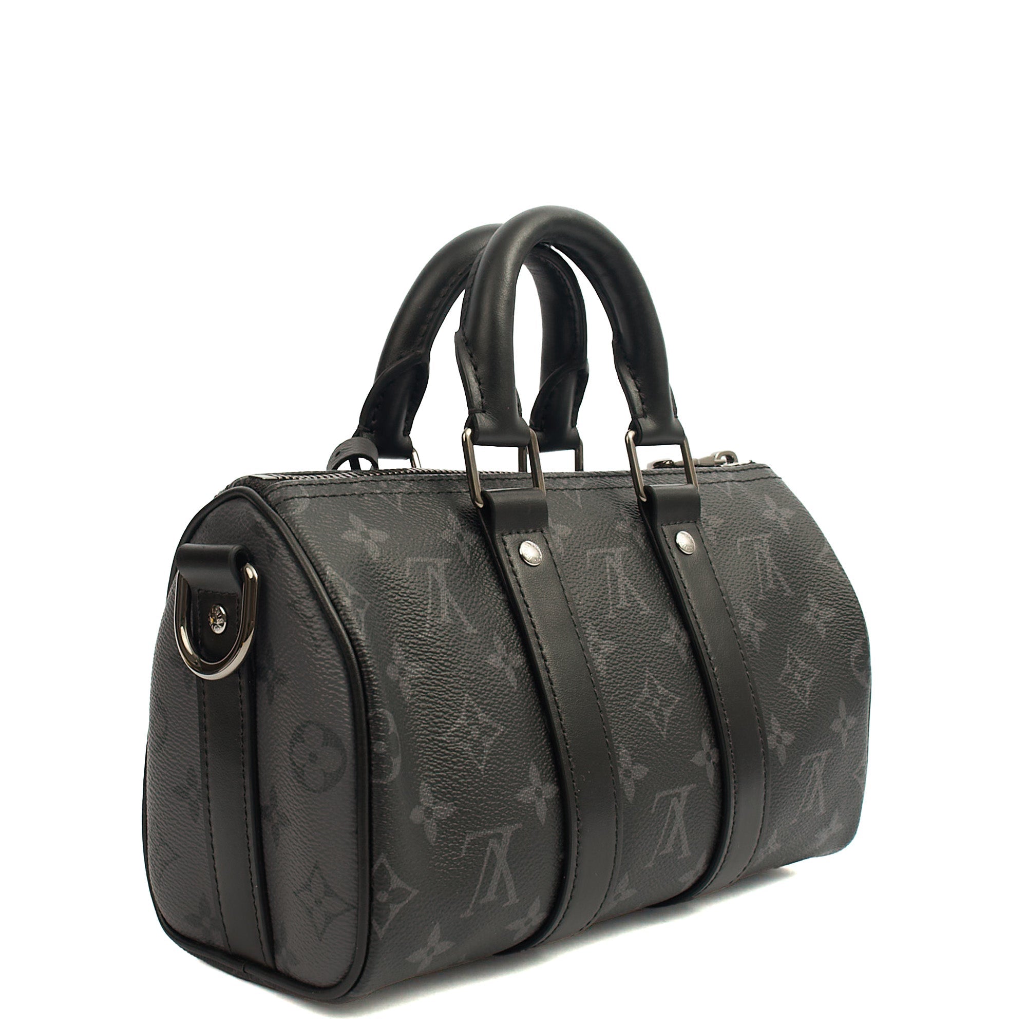 Louis Vuitton Cross Body Keepall 25 Bandouliere in Monogram Eclipse, Canvas
