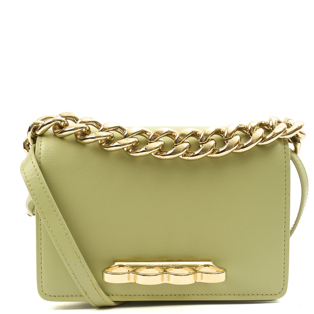 Alexander McQueen Cross Body Knuckle Crossbody in Green, Leather
