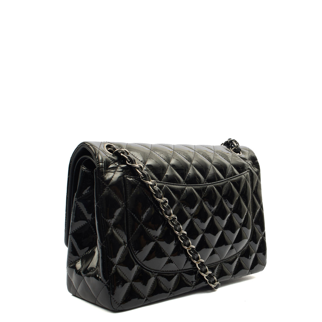 Chanel Shoulder Bag Classic Double Flap - Medium in Black, Patent Leather