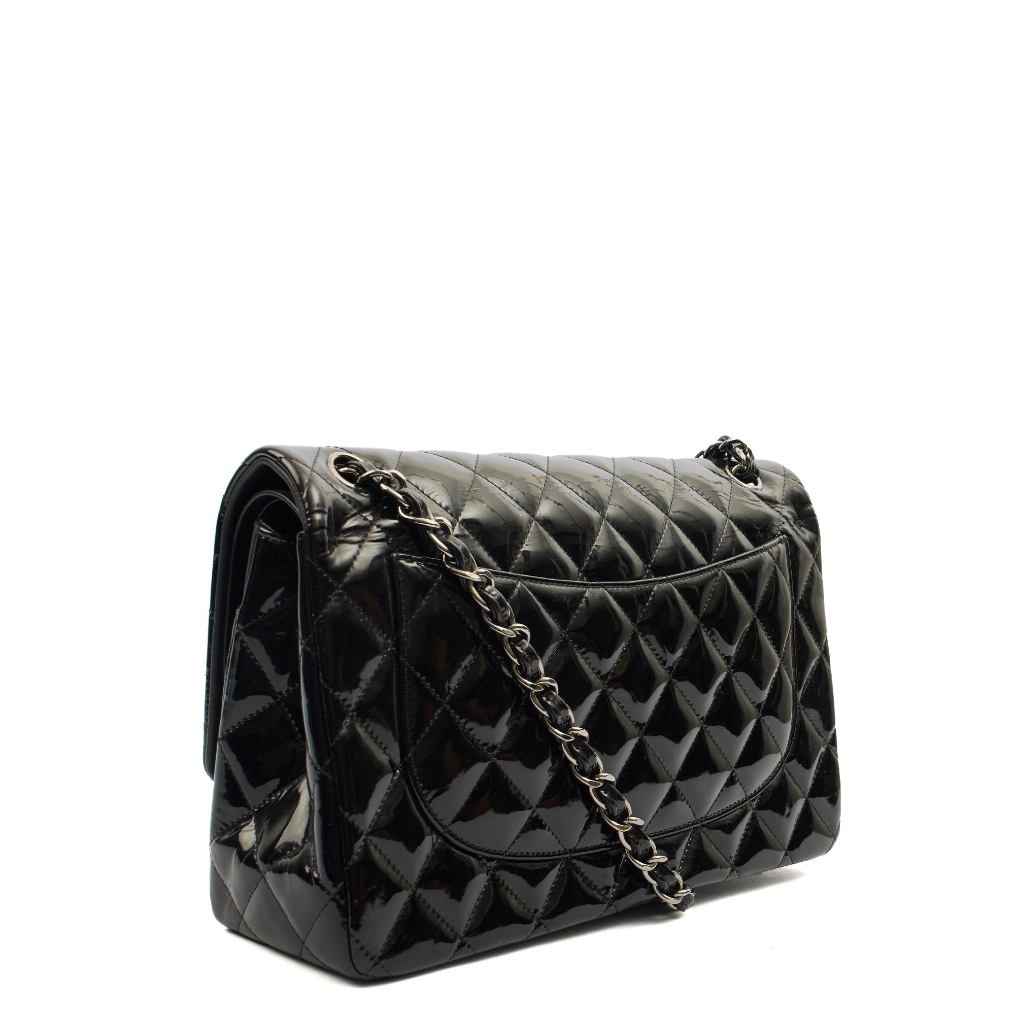Chanel Shoulder Bag Classic Double Flap - Medium in Black, Patent Leather