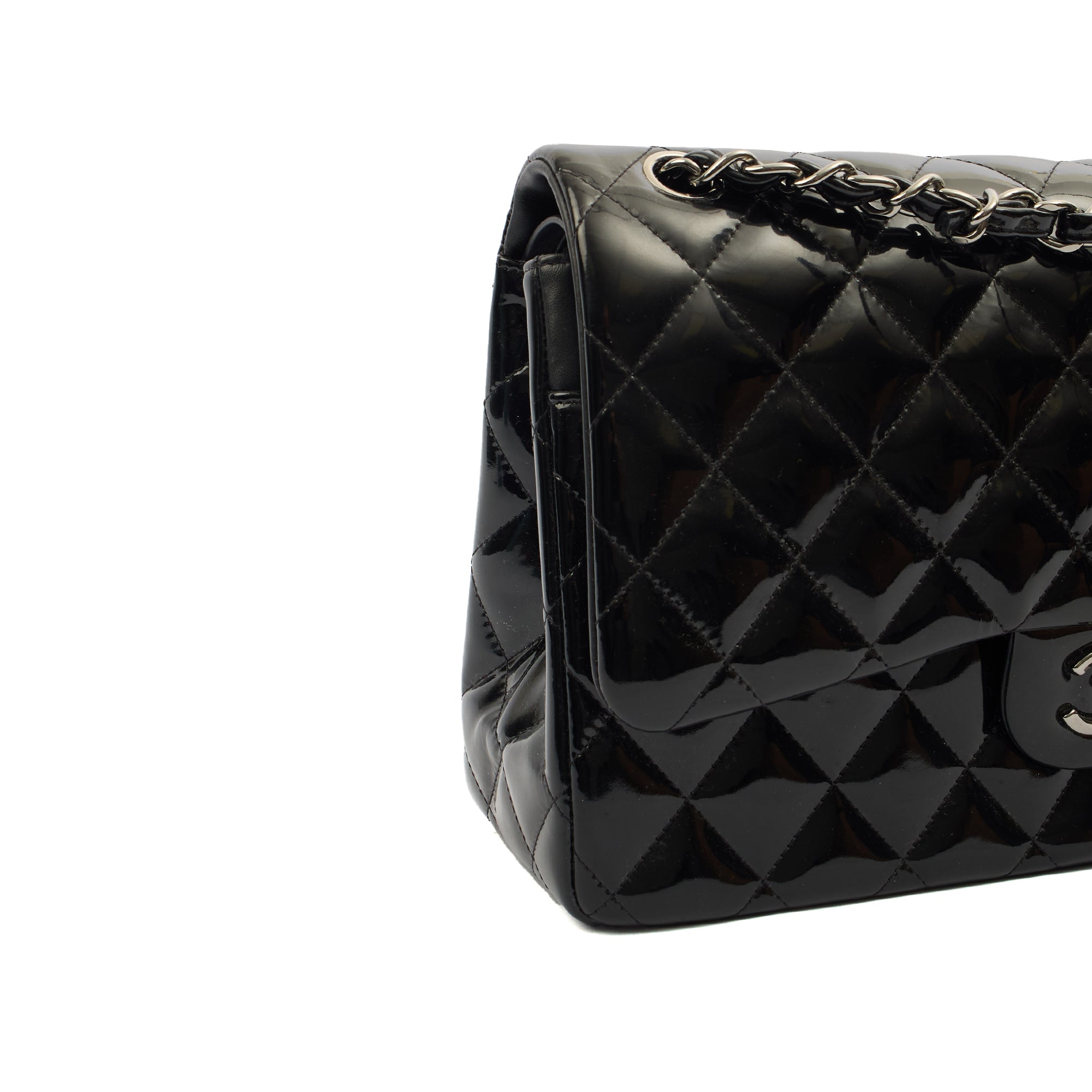 Chanel Shoulder Bag Classic Double Flap - Medium in Black, Patent Leather