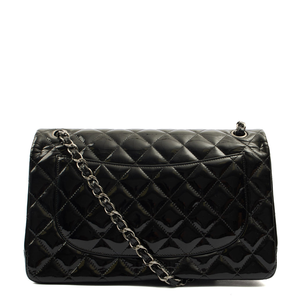 Chanel Shoulder Bag Classic Double Flap - Medium in Black, Patent Leather