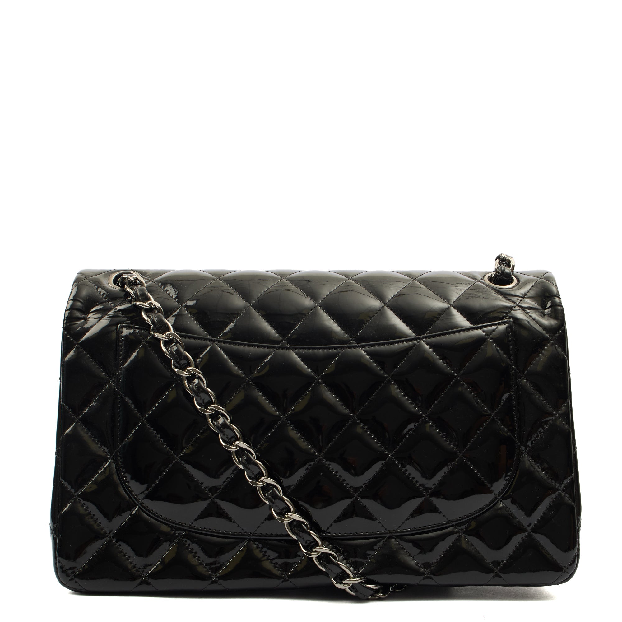 Chanel Shoulder Bag Classic Double Flap - Medium in Black, Patent Leather