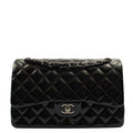 Chanel Shoulder Bag Classic Double Flap - Medium in Black, Patent Leather