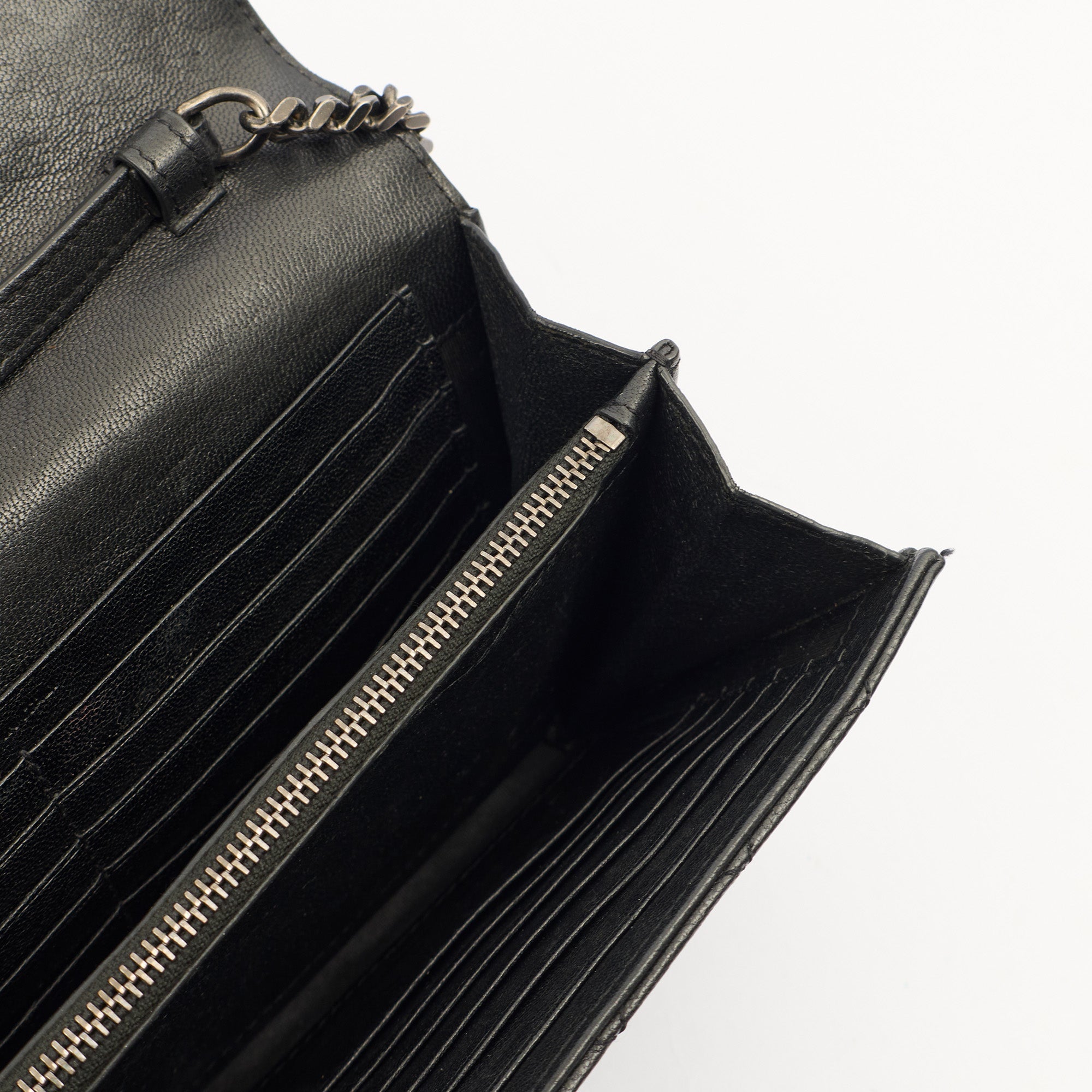Saint Laurent Cross Body Envelope Shoulder Bag - Small in Black, Leather