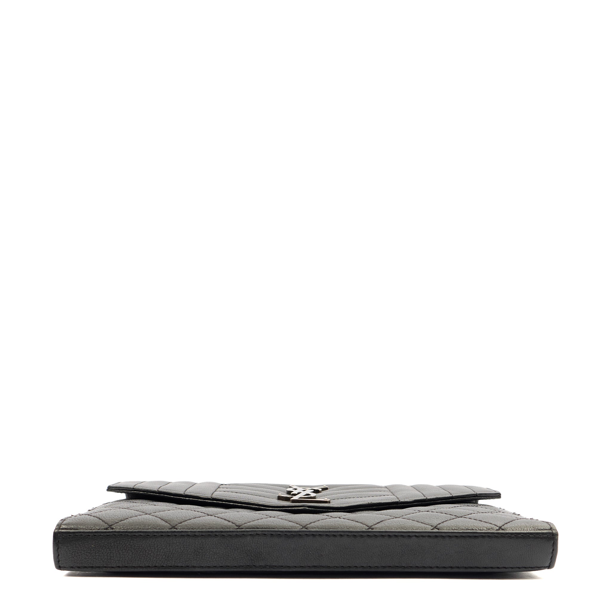 Saint Laurent Cross Body Envelope Shoulder Bag - Small in Black, Leather