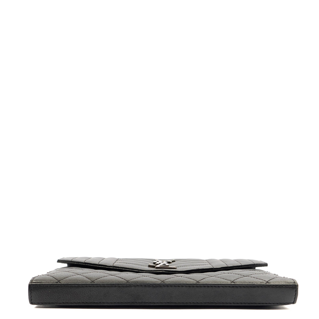Saint Laurent Cross Body Envelope Shoulder Bag - Small in Black, Leather