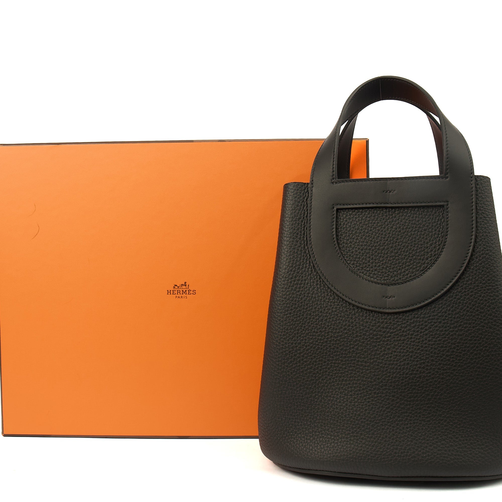Hermes Tote In The Loop in Black, Togo Leather