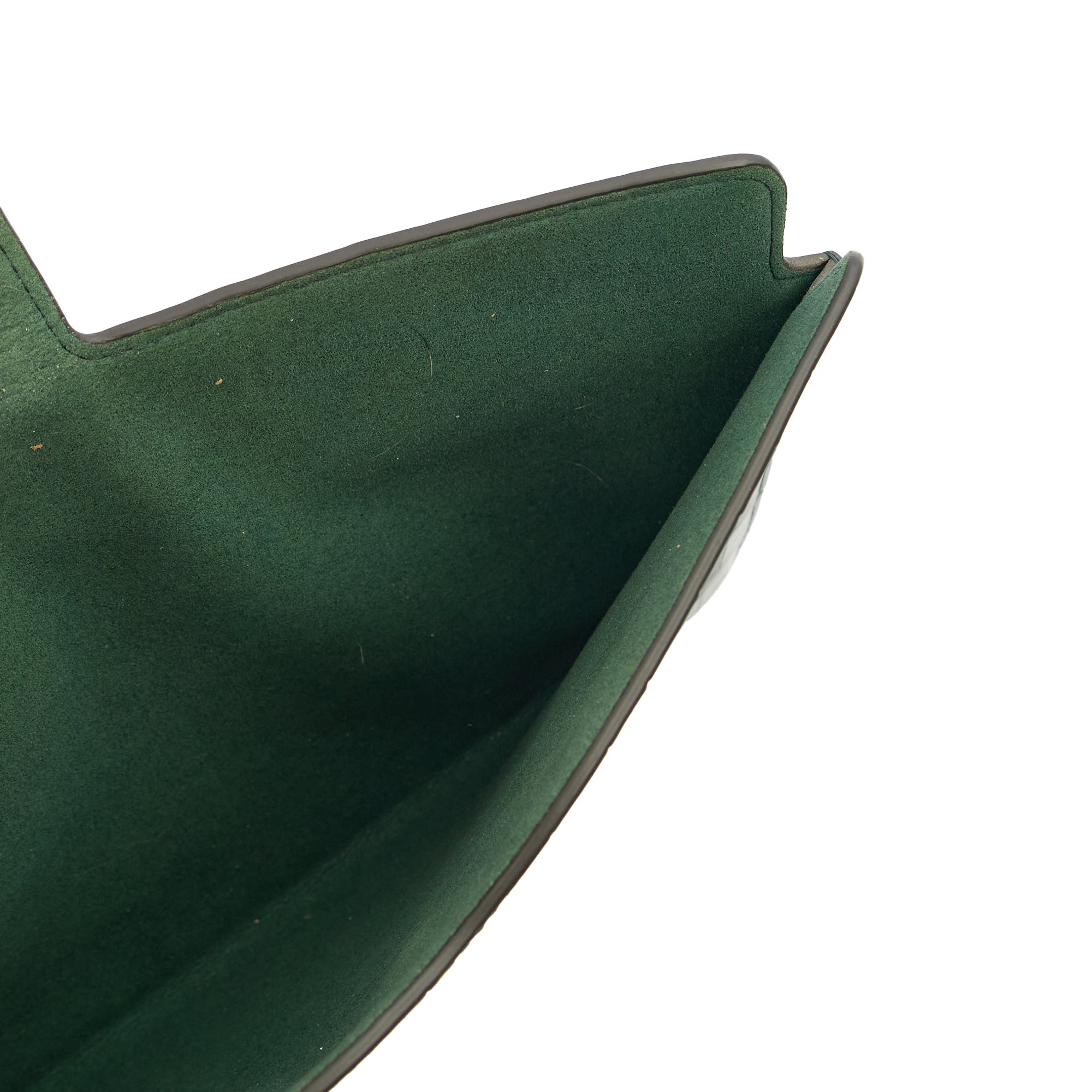 Mulberry Clutch Studded Pouch in Jungle Green, Exotic Effect Leather