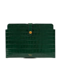 Mulberry Clutch Studded Pouch in Jungle Green, Exotic Effect Leather