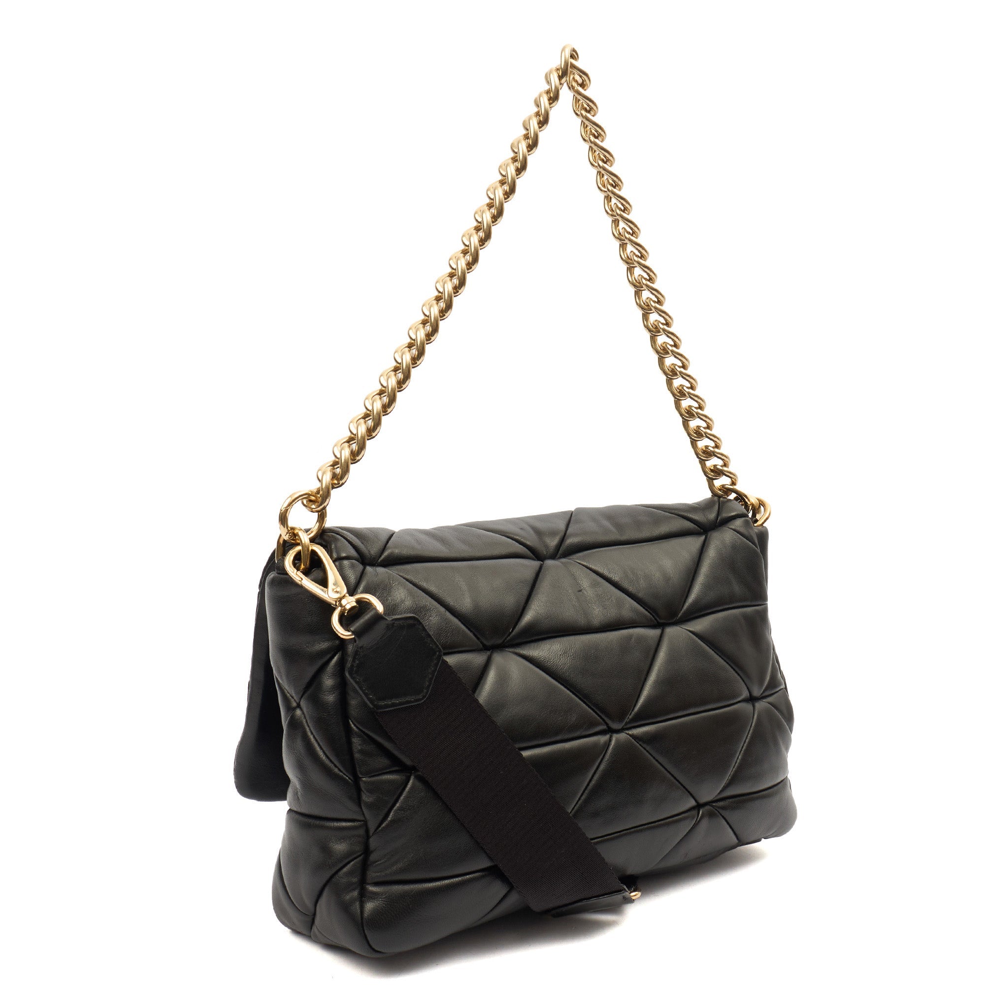 Prada Cross Body System Patchwork bag in Black, Leather