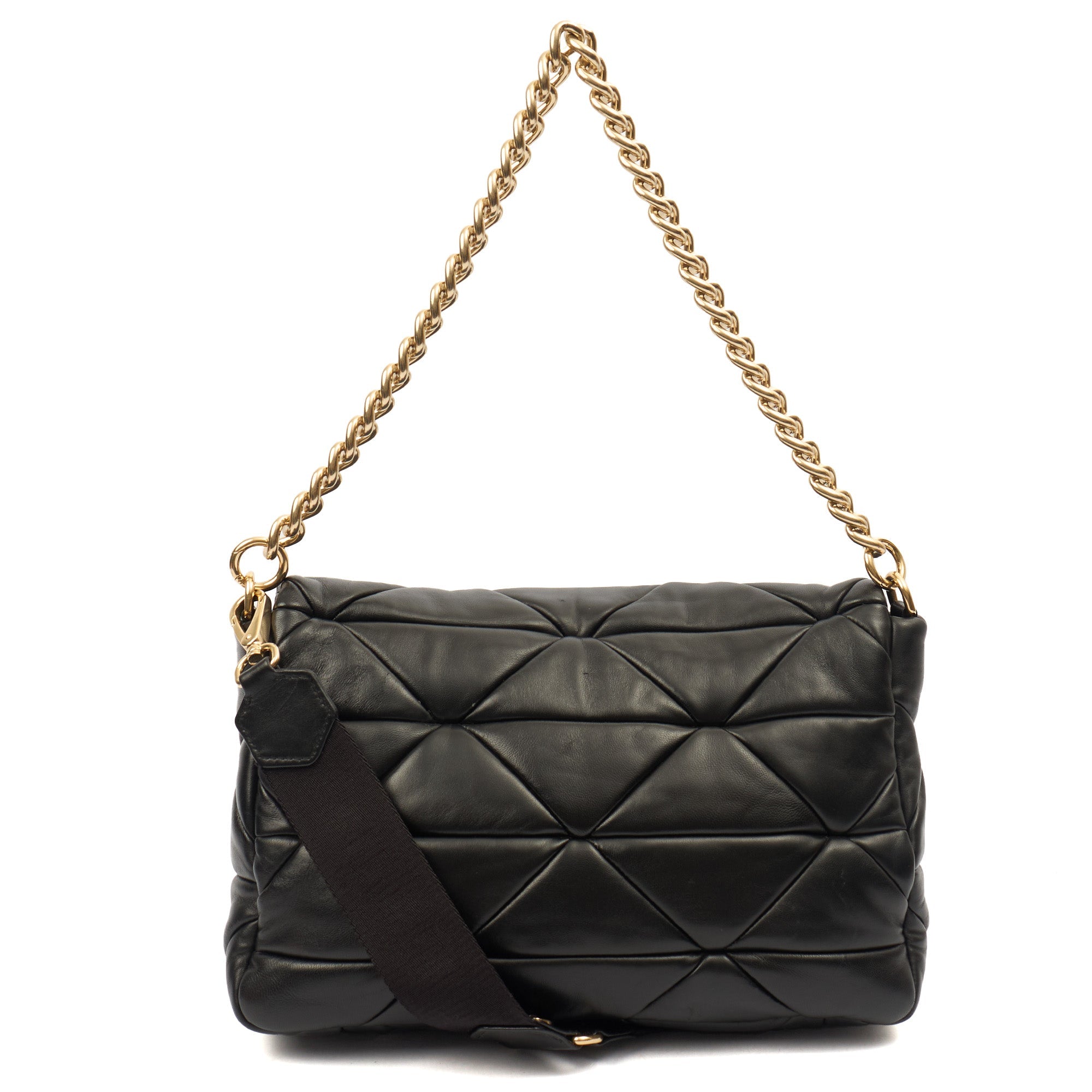 Prada Cross Body System Patchwork bag in Black, Leather