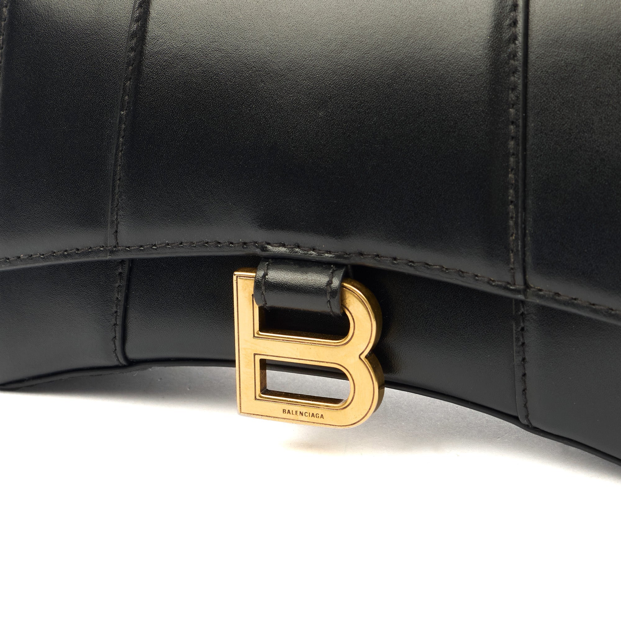 Balenciaga Top Handle Hourglass Top Handle XS in Black, Veau (Calfskin)