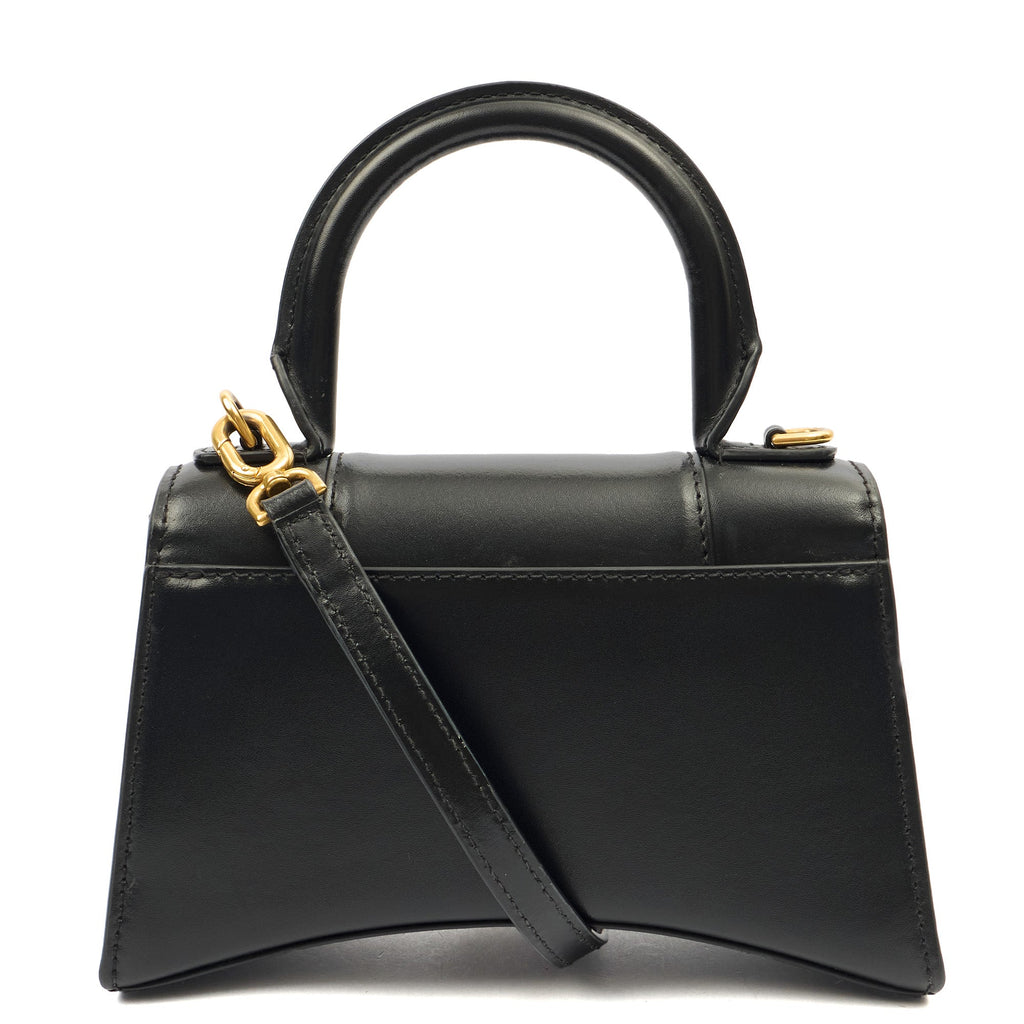 Balenciaga Top Handle Hourglass Top Handle XS in Black, Veau (Calfskin)