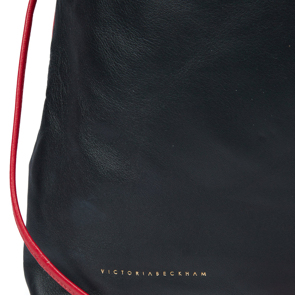 Victoria Beckham Tote Drawstring Bucket Bag in Black, Leather