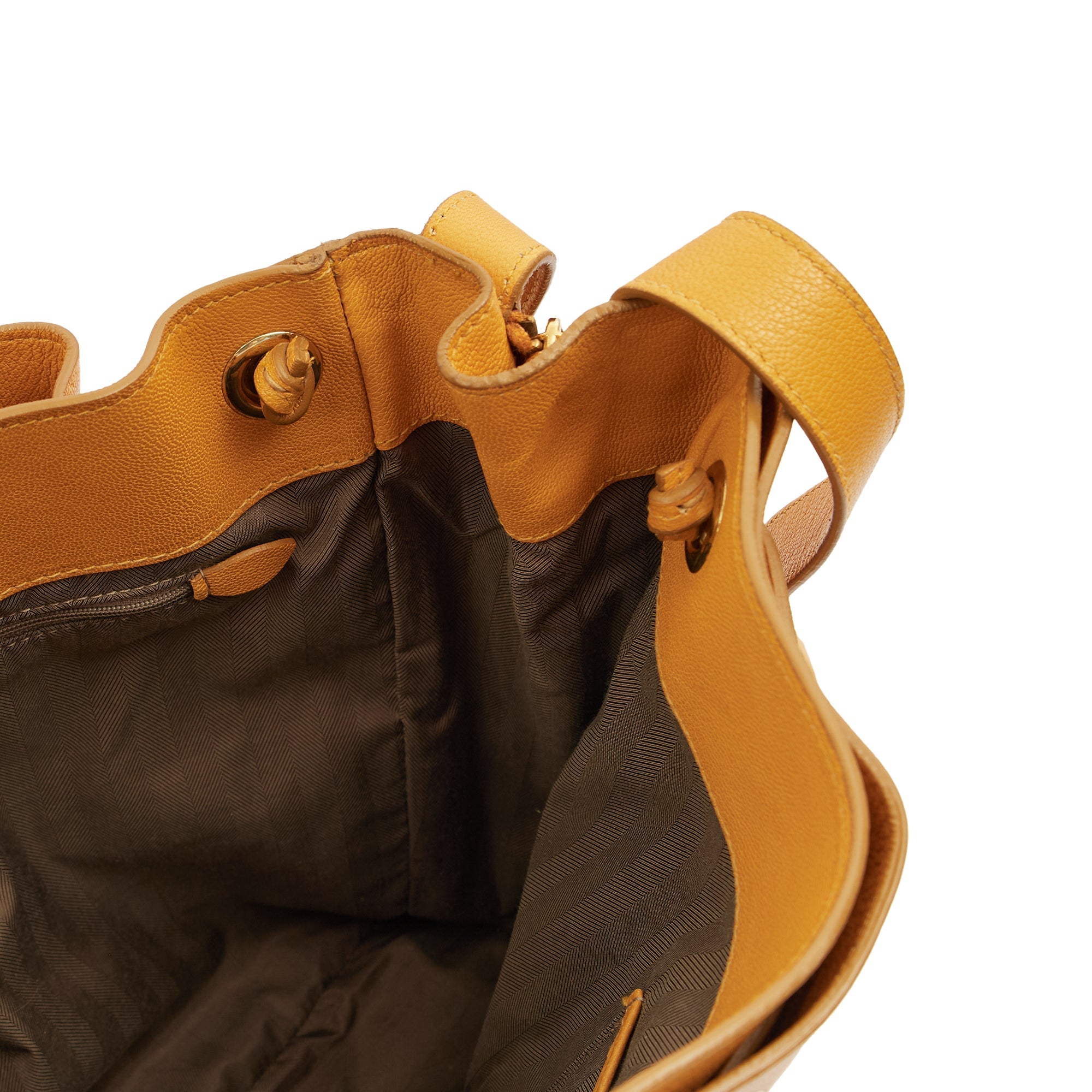 Mulberry Bucket Bag Poppy in Yellow, Leather