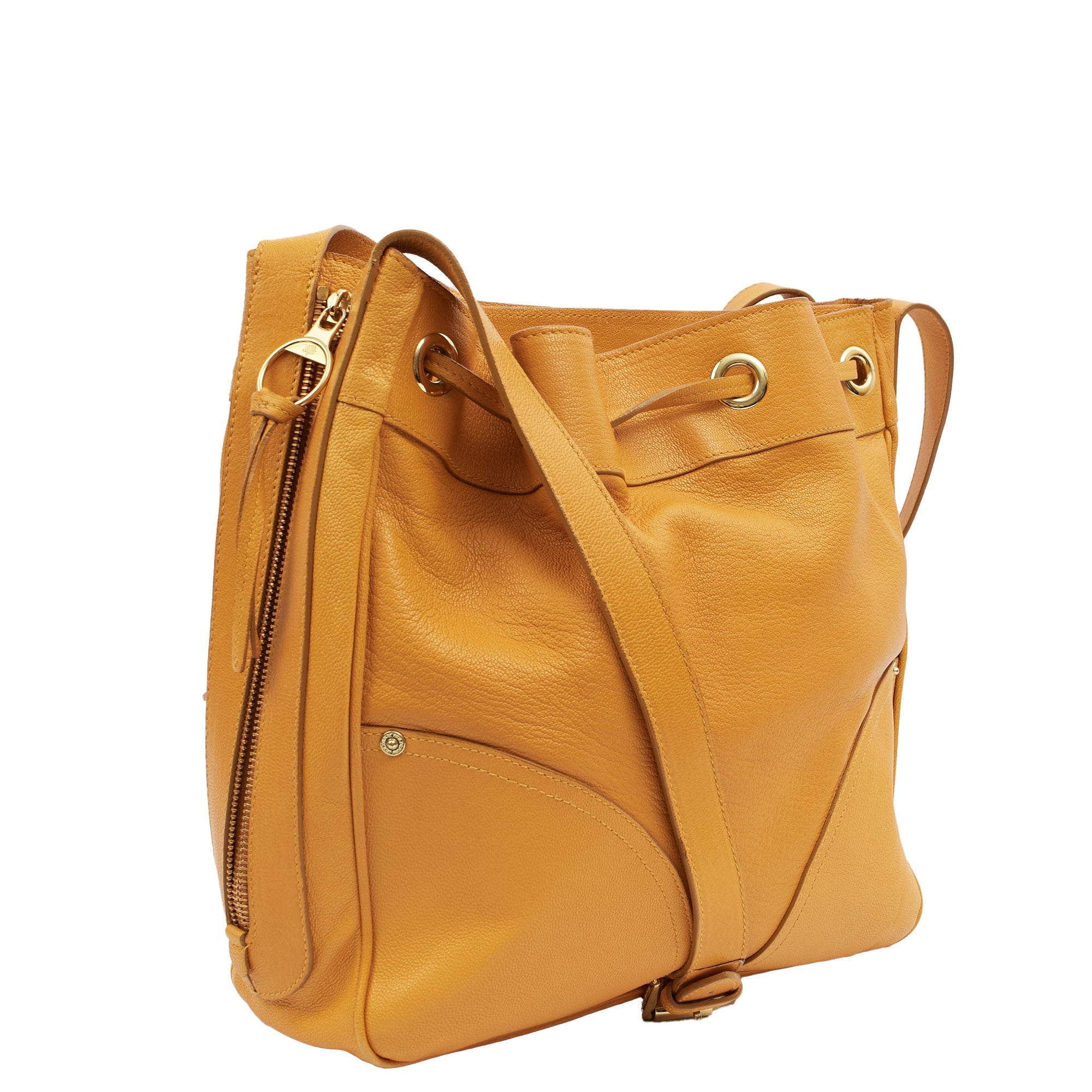 Mulberry Bucket Bag Poppy in Yellow, Leather