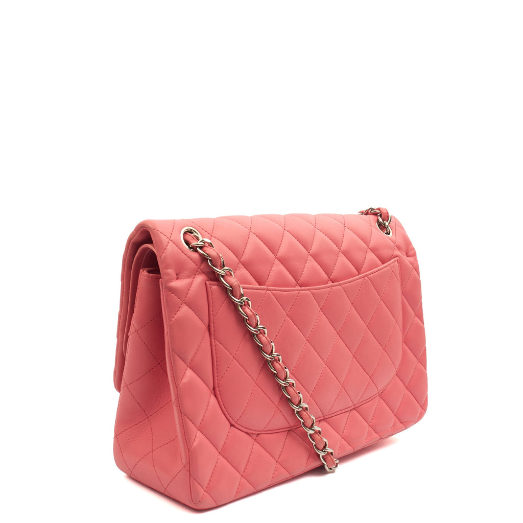 Chanel Shoulder Bag Classic Double Flap - Large in Pink, Lambskin Leather