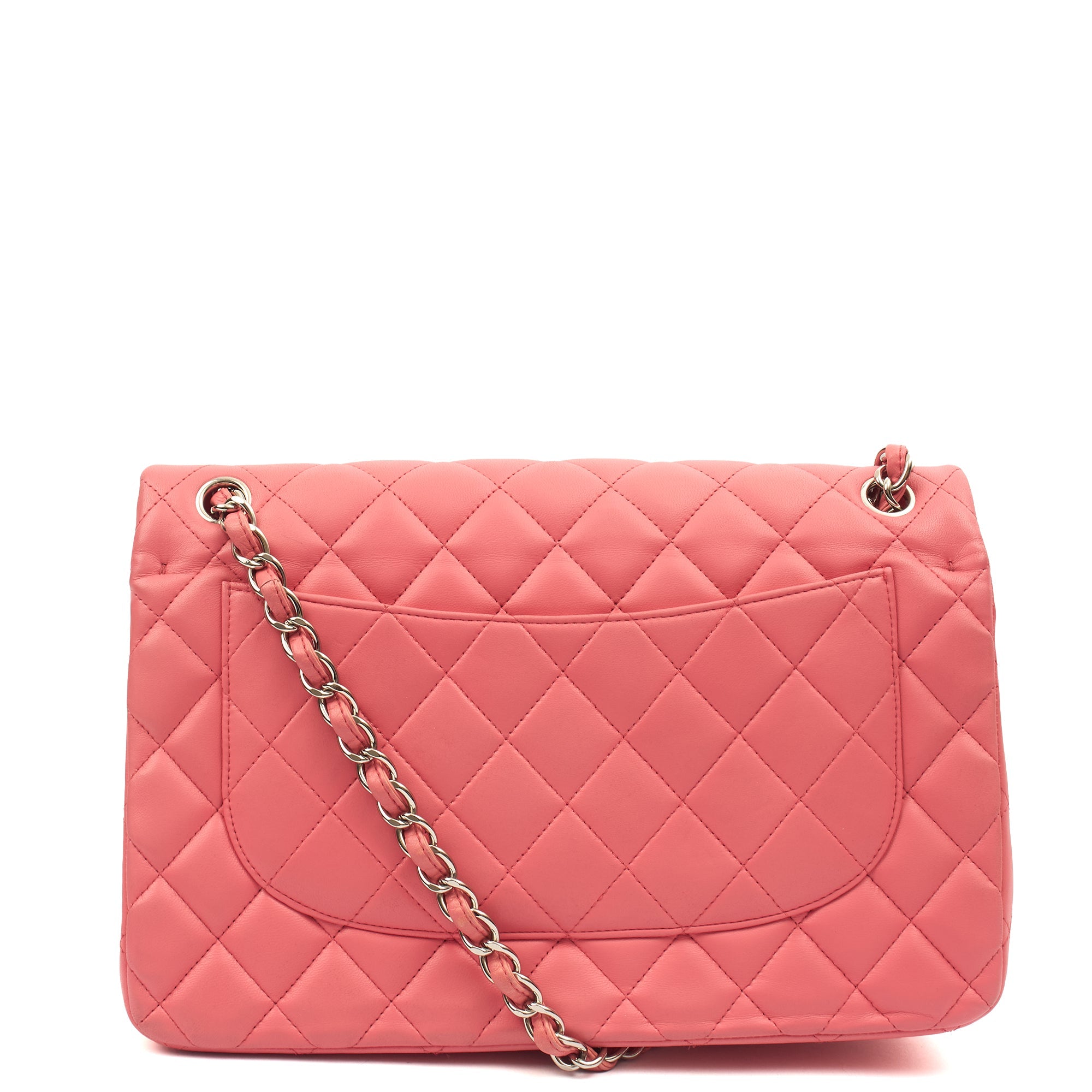 Chanel Shoulder Bag Classic Double Flap - Large in Pink, Lambskin Leather