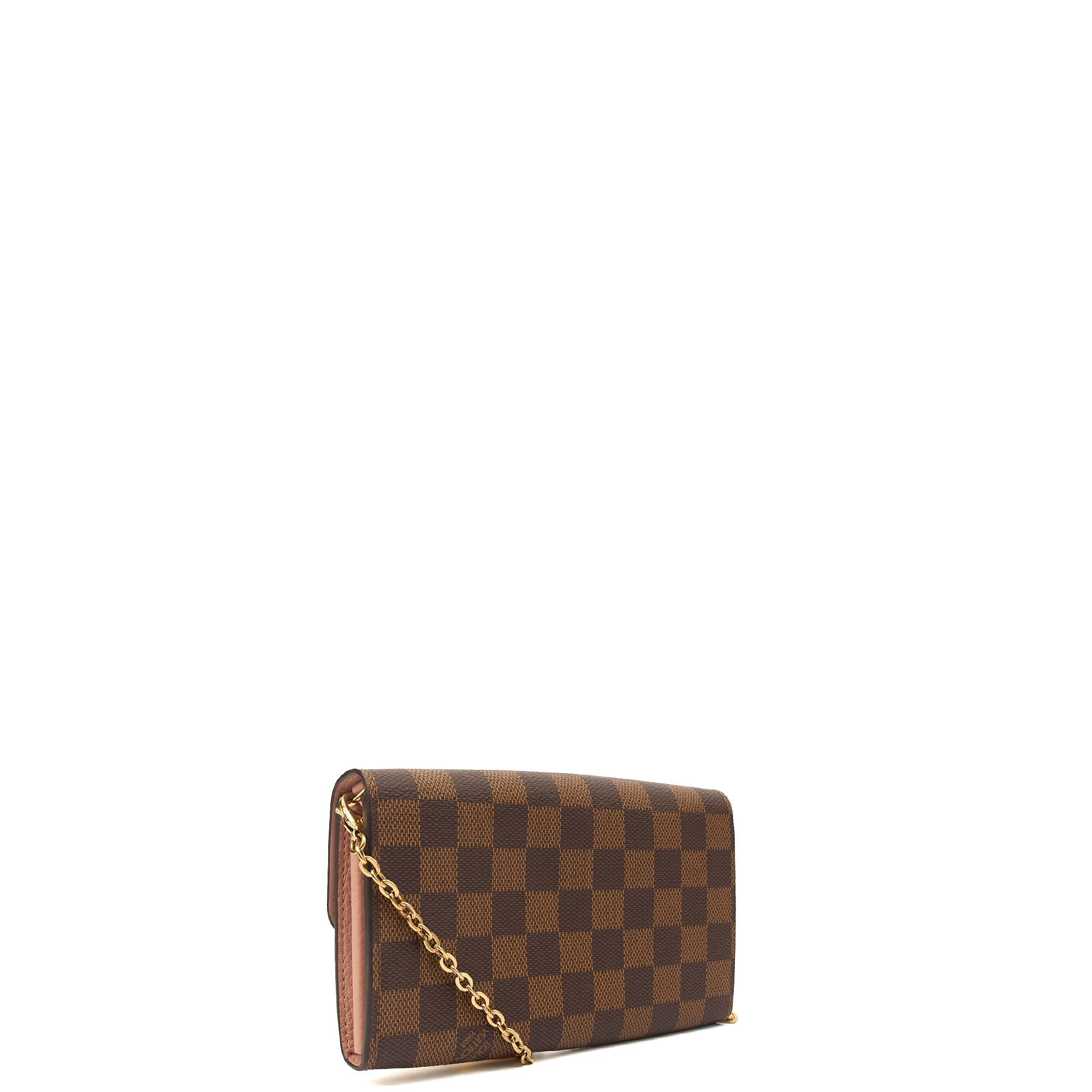 Louis Vuitton Cross Body Croisette Wallet on Chain in Damier Ebene, Canvas