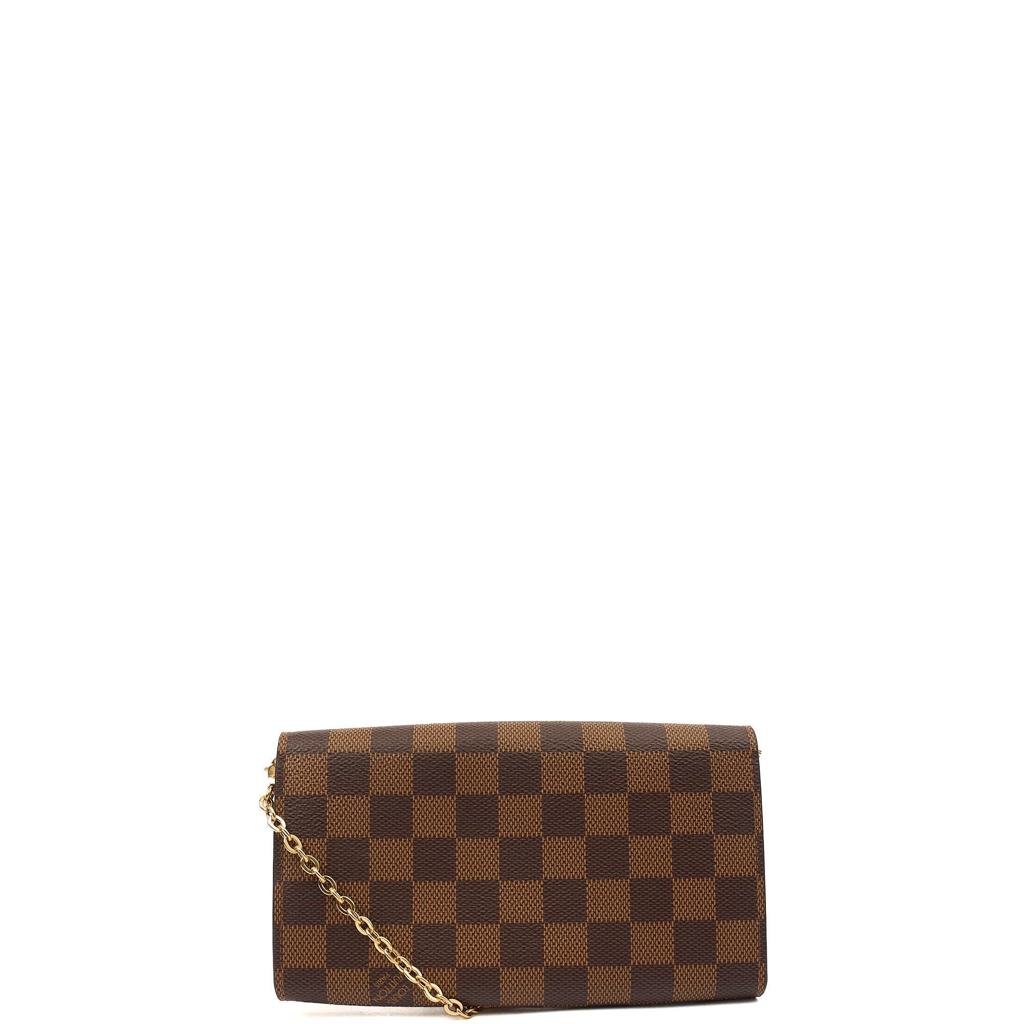 Louis Vuitton Cross Body Croisette Wallet on Chain in Damier Ebene, Canvas